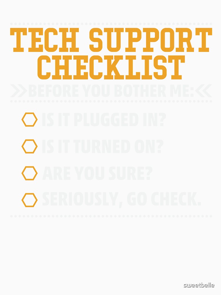 Tech Support Checklist Funny List by sweetbelle