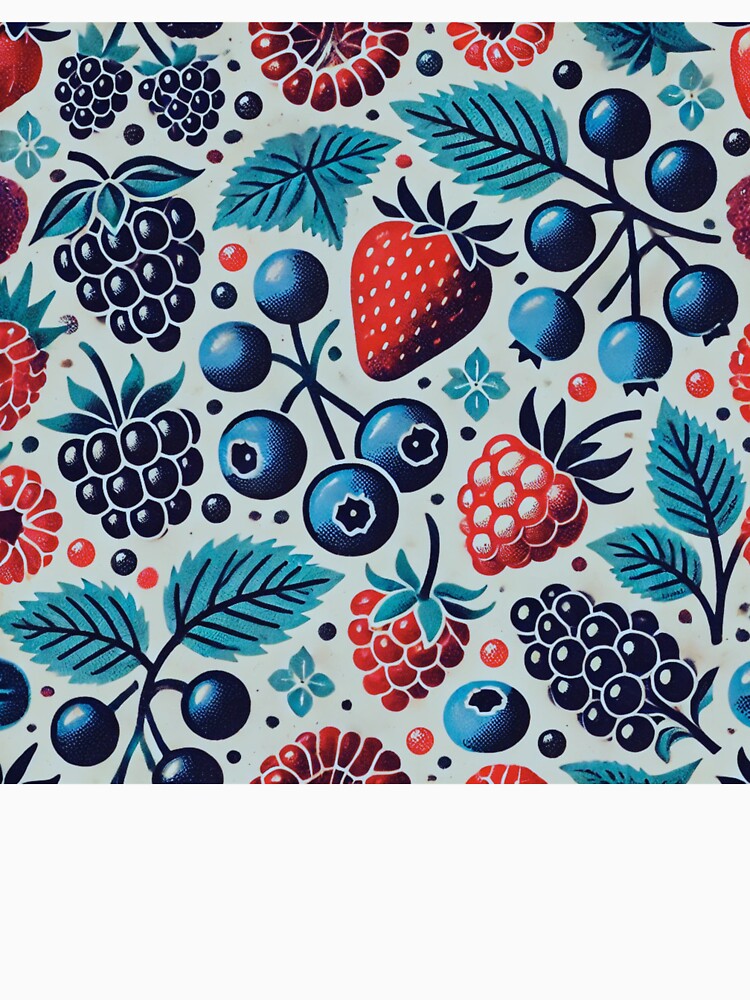 Fruit Print, Summer Aesthetic, Cottagecore Fabric Design by TEEJAMBOREE