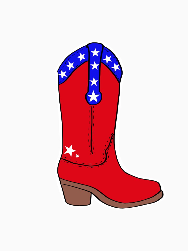 Red white and blue cowboy boot by KristenST