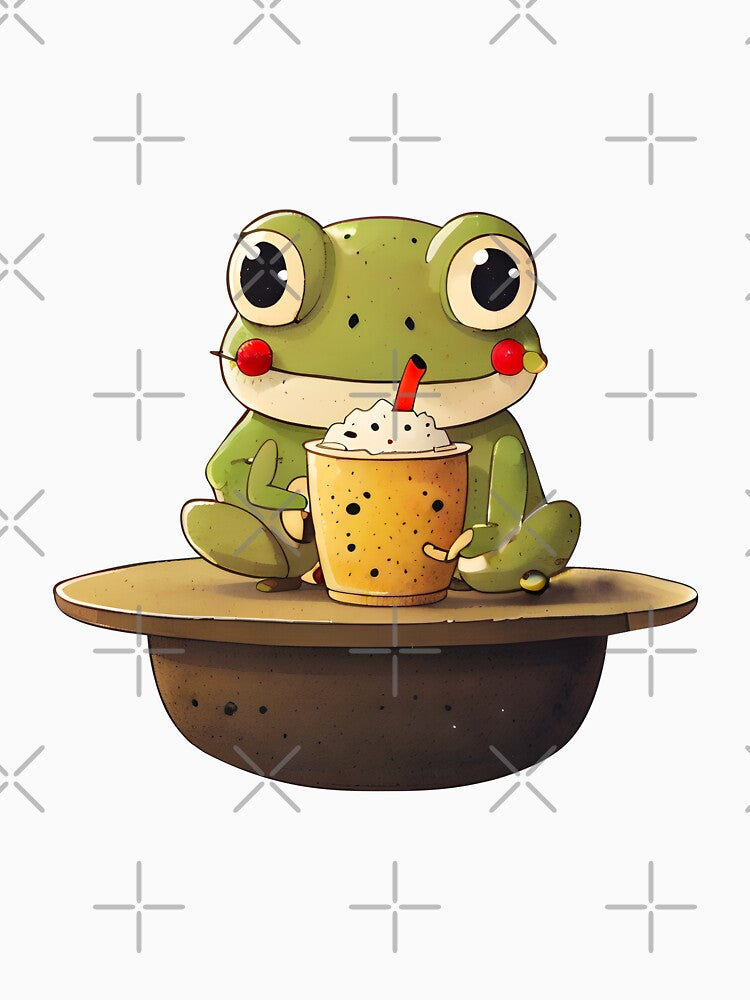 Cute Frog Drinking Bubble Tea by arbaouigfx