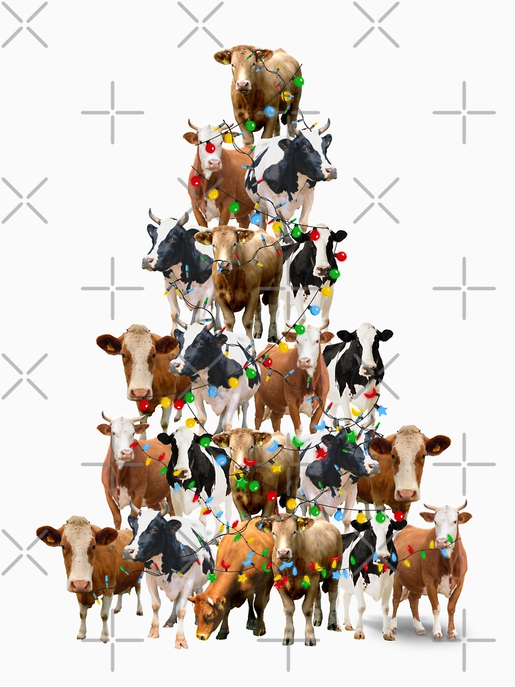 Funny Christmas Cows Tree by reginaturner