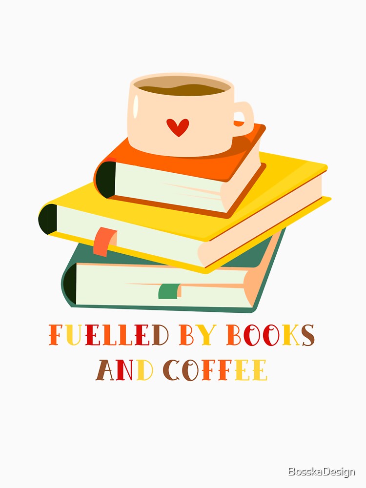 Books and coffee sticker for readers by BosskaDesign