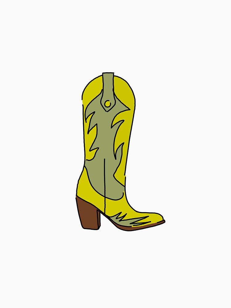 Green Yellow Cowgirl Boots Illustration – rendy Western Cowboy Boot Art by Rosadraws
