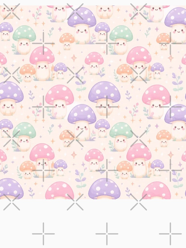 Pastel Mushroom Cluster Cute Pattern by StickyGuys