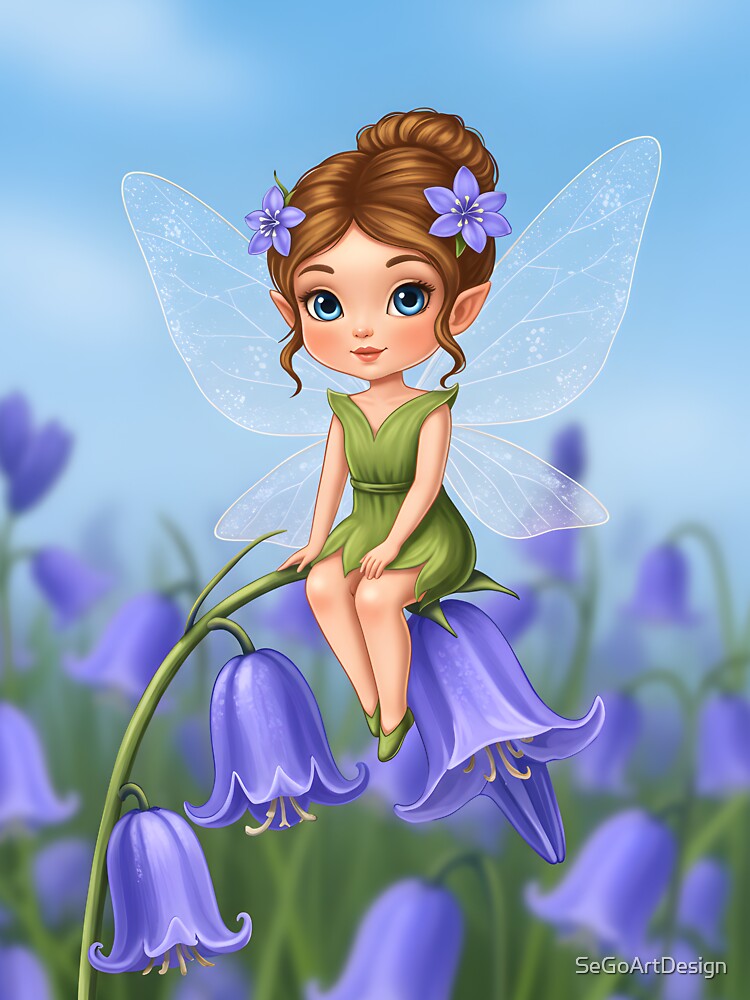 Bluebell Fairy Girl | Kawaii Woodland Charm by SeGoArtDesign