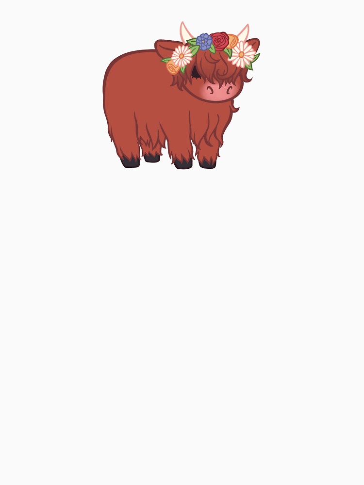 Flower Crown Wearing Highland Cow by blanketbydeath