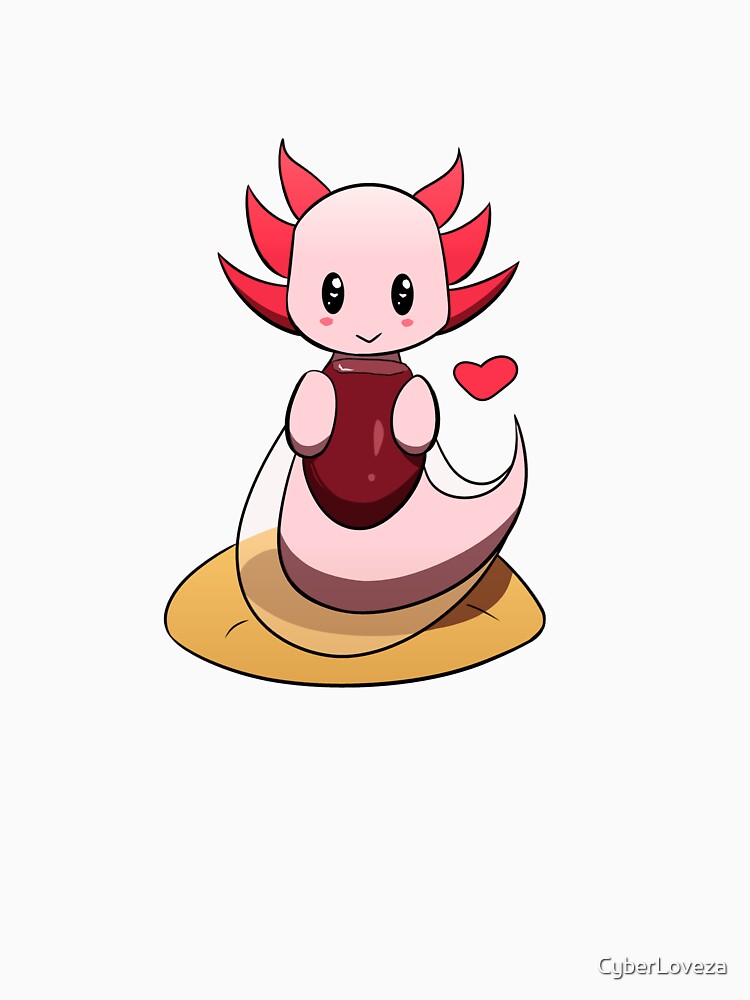Cute Axolotl Eating Grape by CyberLoveza