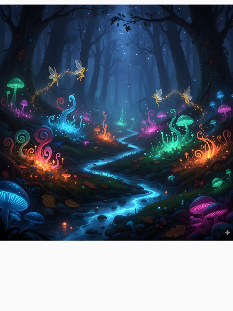 Enchanted Mushroom Forest at Night by NanoBanana