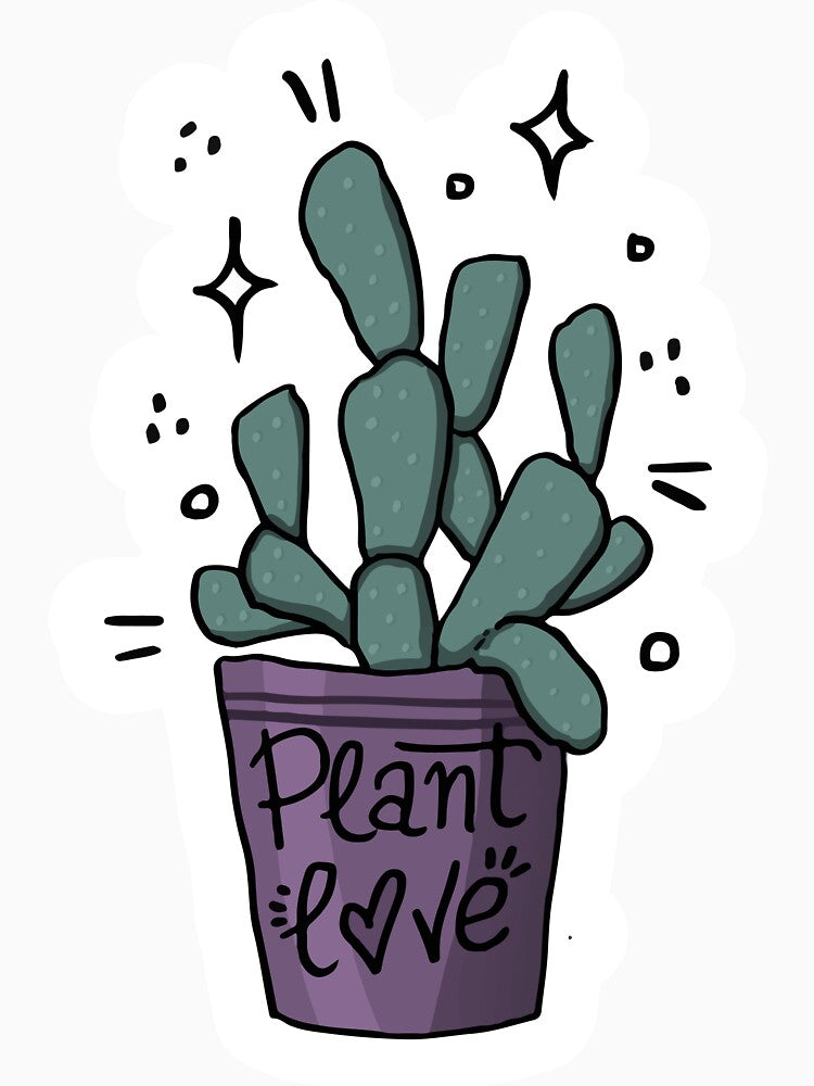 Plant love cute cactus illustration by wickedfriday