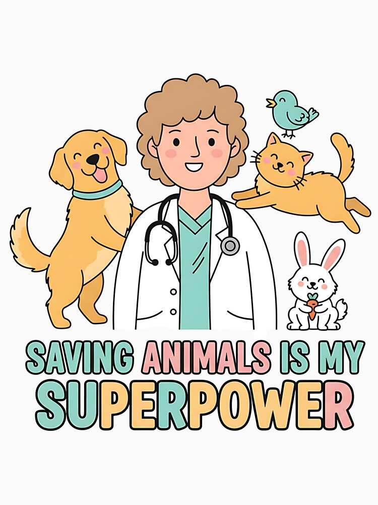 Saving Animals Is My Superpower – Funny Veterinarian Shirt by Muzgle