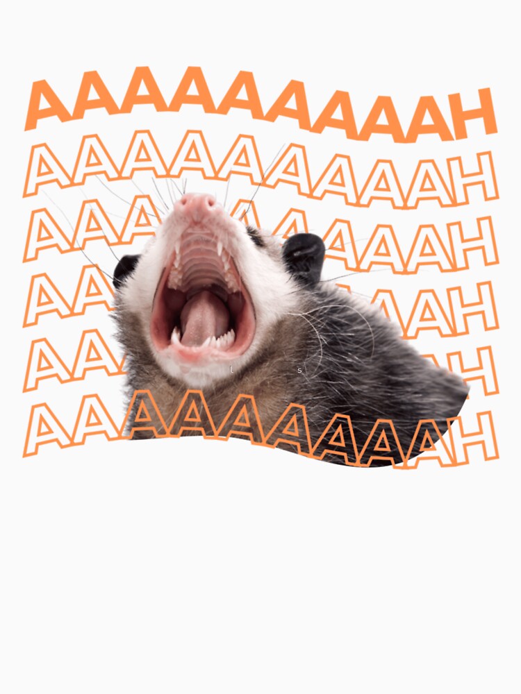 Opossum Screaming Funny Trash Cat Meme T-Shirt For Animal Lovers, Gift For Meme Fans by HenriettFLander