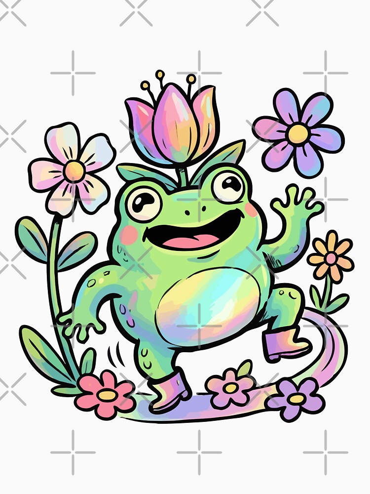 Joyful Radiant Botanical Toad in Boots by Emegan Print Art