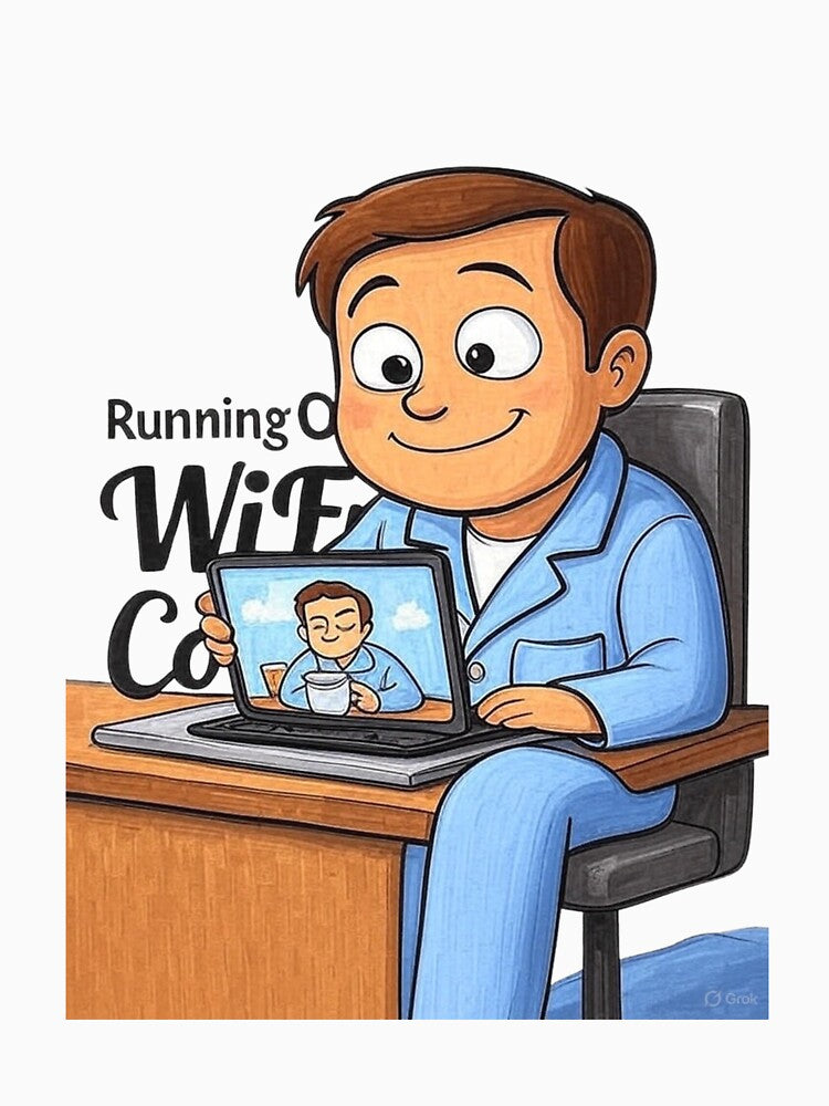 Camera Off, Productivity On – Funny Pajama Worker Tee by EcoArtTees