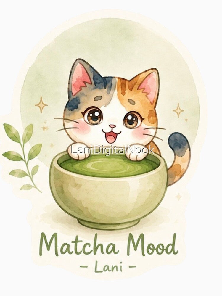 Matcha Mood Lani Sticker｜Powered by Aloha Collection by LaniDigitalNook