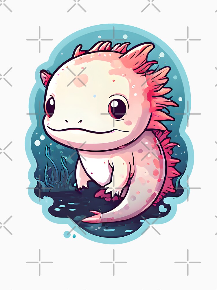 Pink Axolotl Baby by RetroPop23