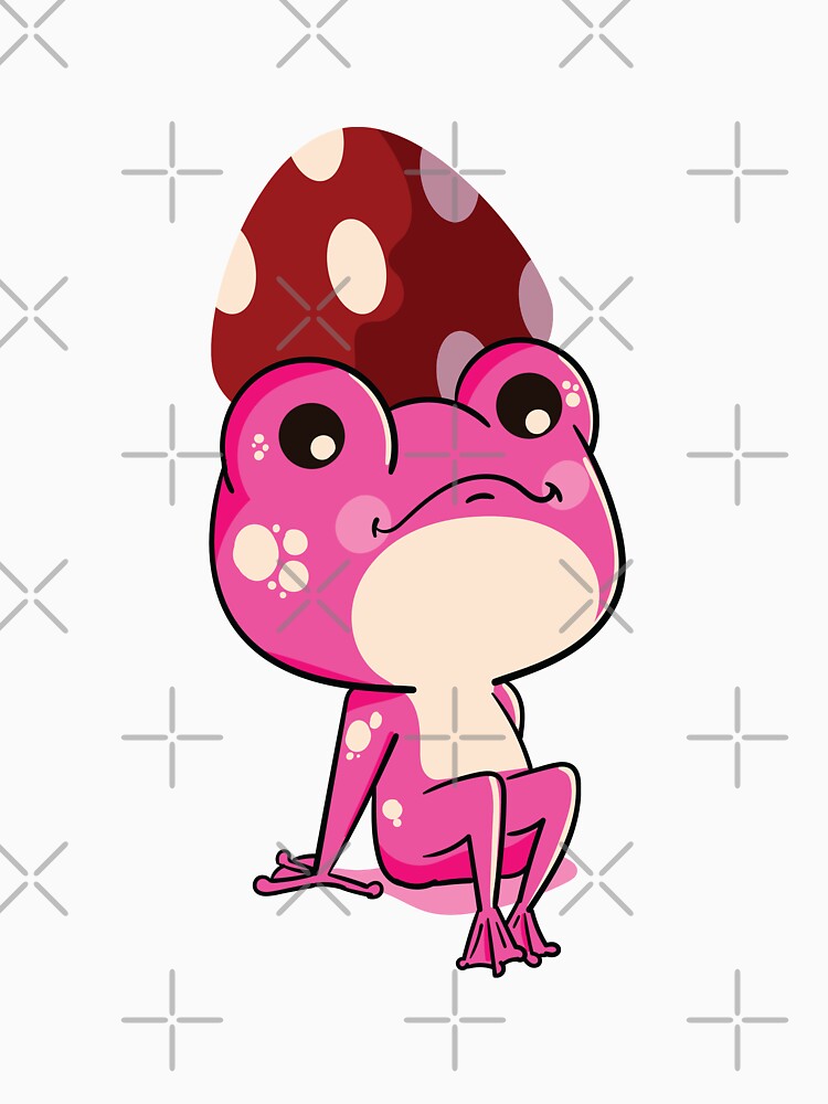 Pink Frog with Mushroom Hat Cute by Rima-Store-19