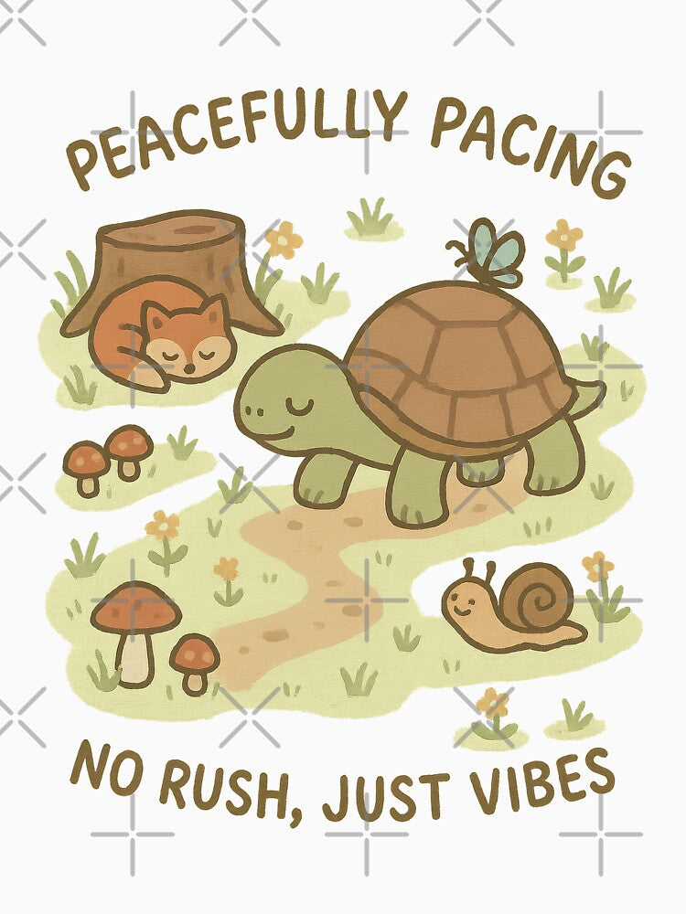 Peacefully Pacing No Rush Just Vibes | Cute Slow Living Animal Design by inkoutninja