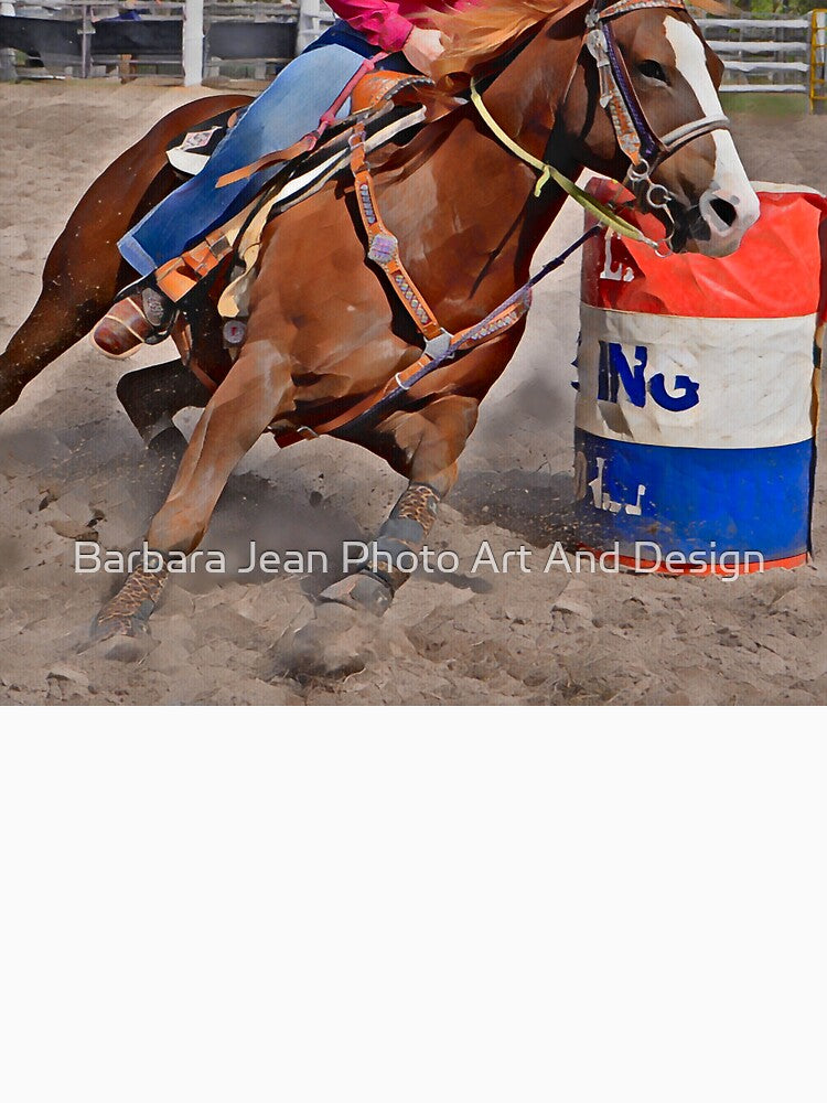 BARREL RACING HORSE IN ACTION MAKES FOR GREAT DESIGNS by Barbara Jean Photo Art And Design
