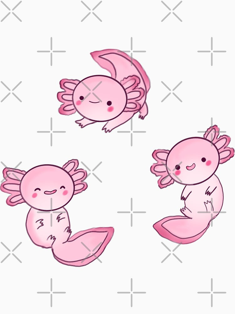 Pink cute axolotls 2 by Mayarart