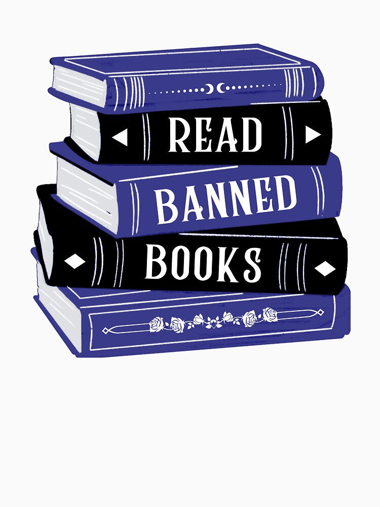 Read Banned Books Book Stack / Pile Blue by Taiga-Design