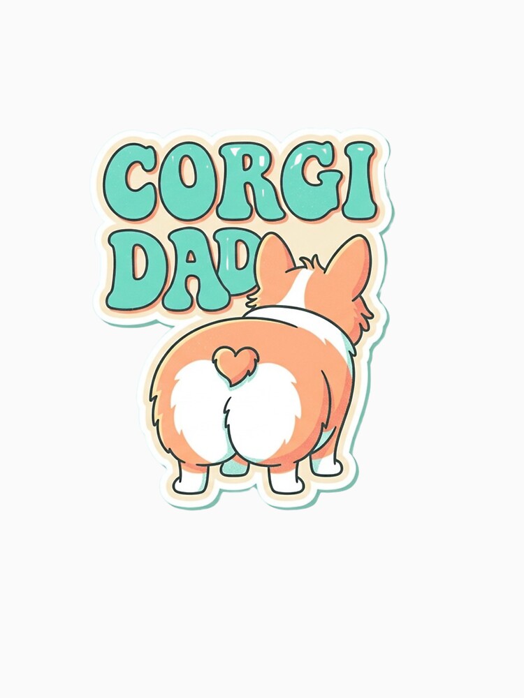 Corgi Dad funny corgi butt retro typography cute pet gift by language-des