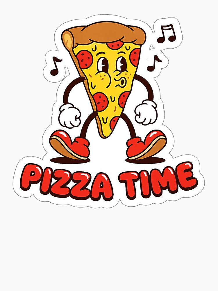 "Pizza Time" Retro Rubber Hose Cartoon Mascot by RiotKida