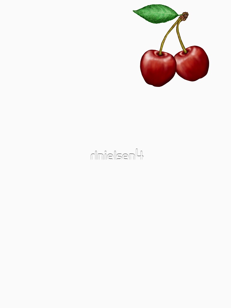 Cherries Pattern on Ivory White Background | Cute Fruit Design by Phat Dog Designs