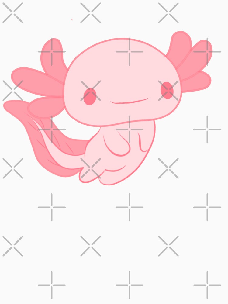 Cute Smiling Axolotl in Pastel Pink by elunemori