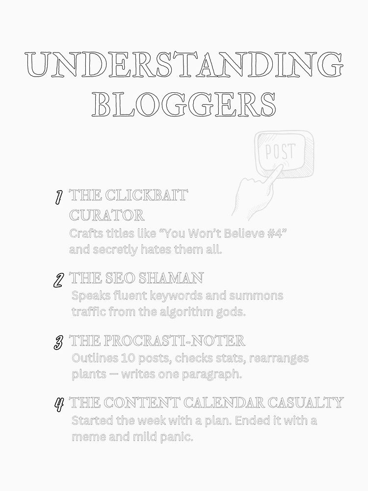 Black – Understanding Bloggers – Funny Online Creator Quotes for Content Writers by PsyFlow35