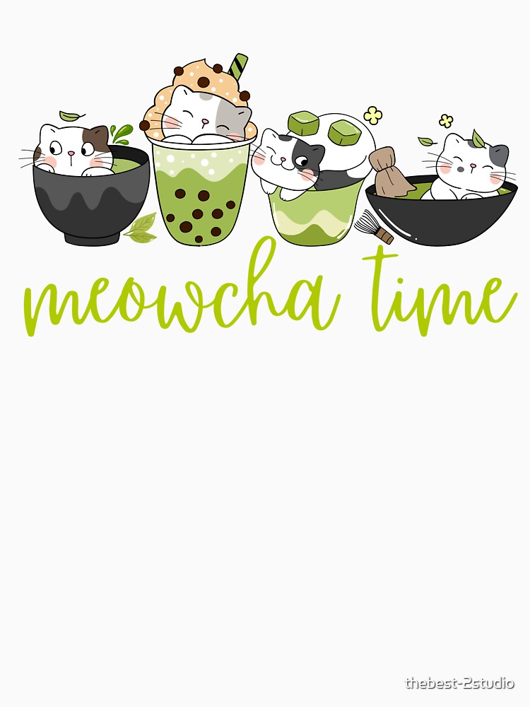 Meowcha Time Funny Cat Matcha Latte Lover by thebest-2studio