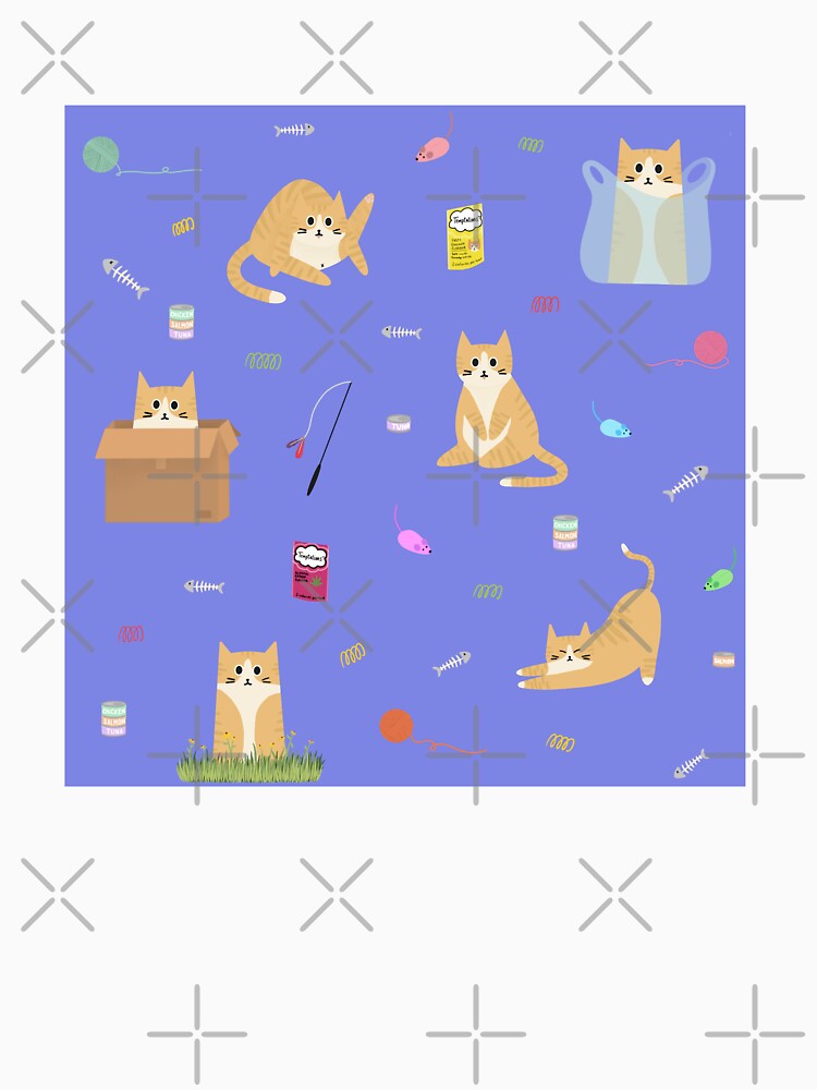 Orange and White Cat Cute Party Pattern by BluebellPainter