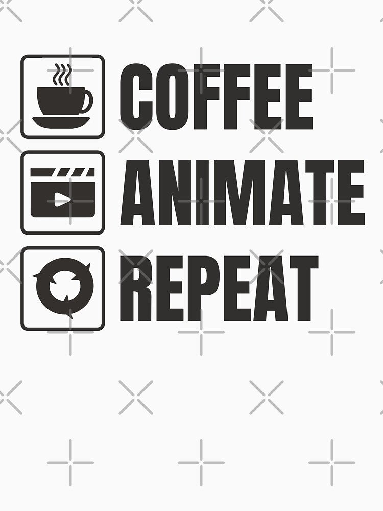 Coffee, Animate, Repeat (For Light Background) by thecatcouch