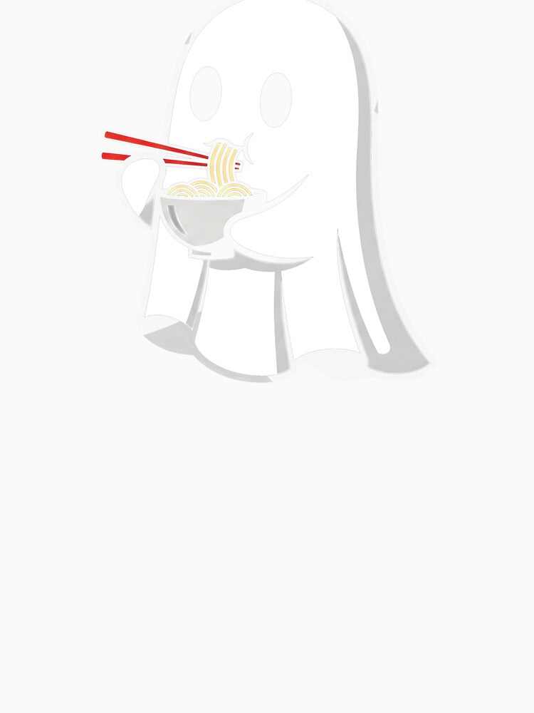 Ghost Eating Ramen Noodle Japanese Anime Manga Halloween by cawtoon