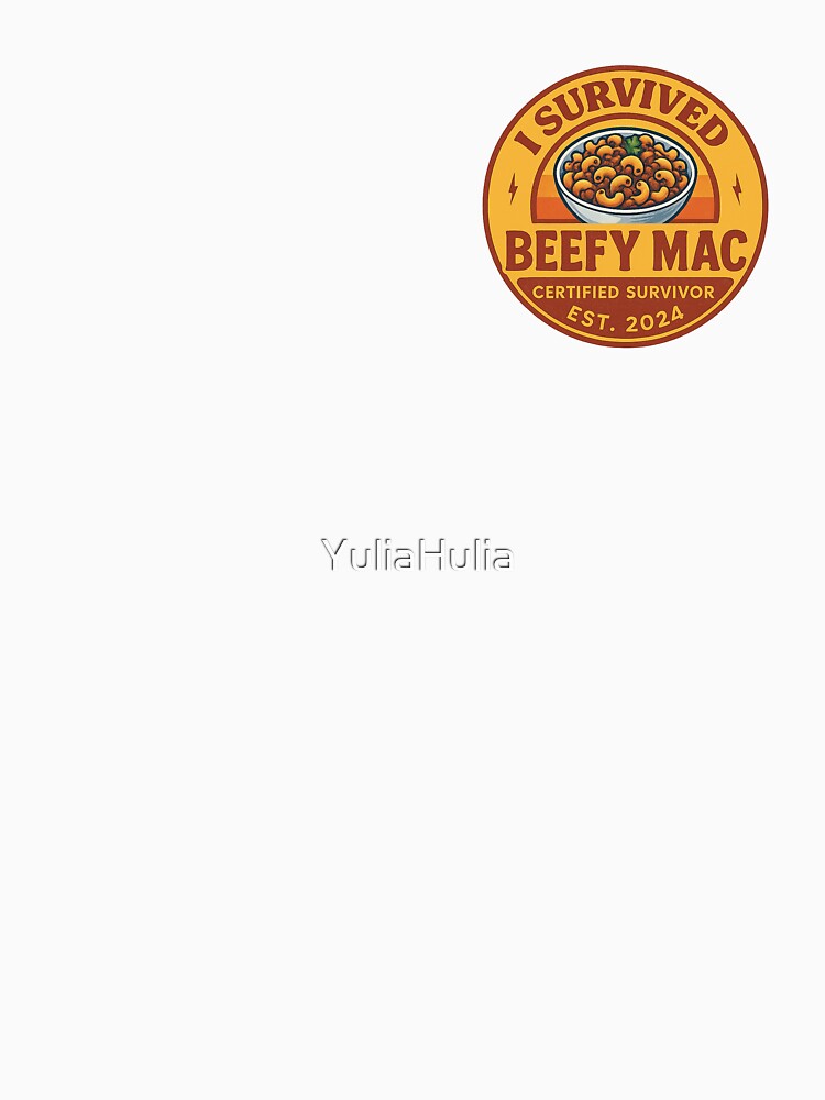I Survived Beefy Mac – Certified Survivor Funny Food Sticker by YuliaHulia