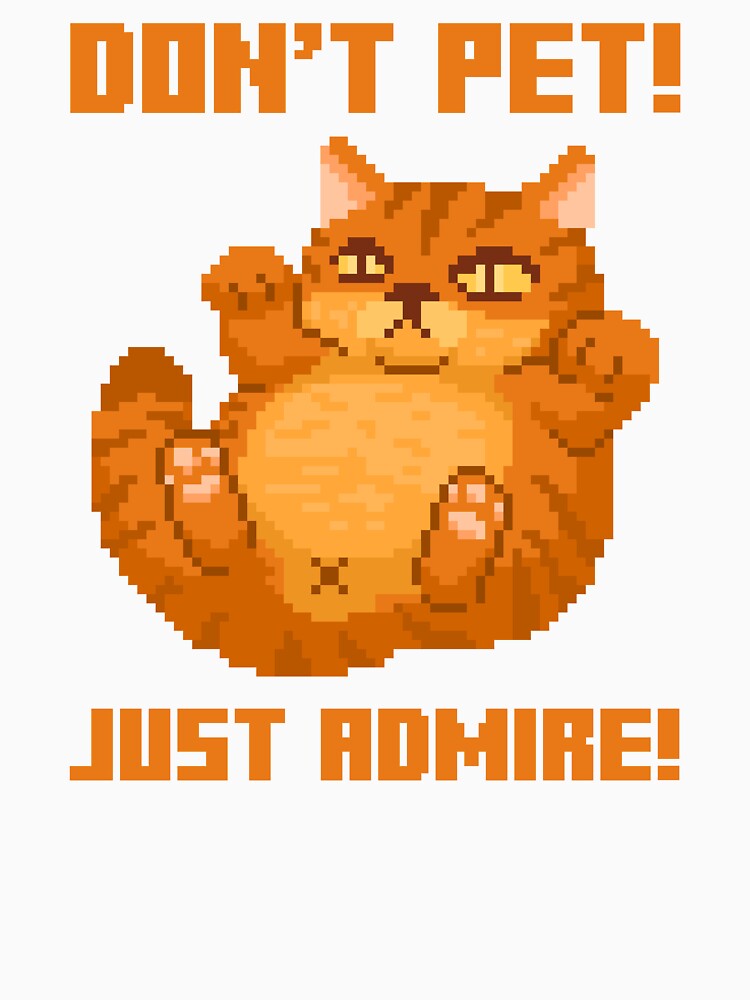 Chunky Orange Pixel Art Cat – Don’t Pet Just Admire! by PixelDrukiPL