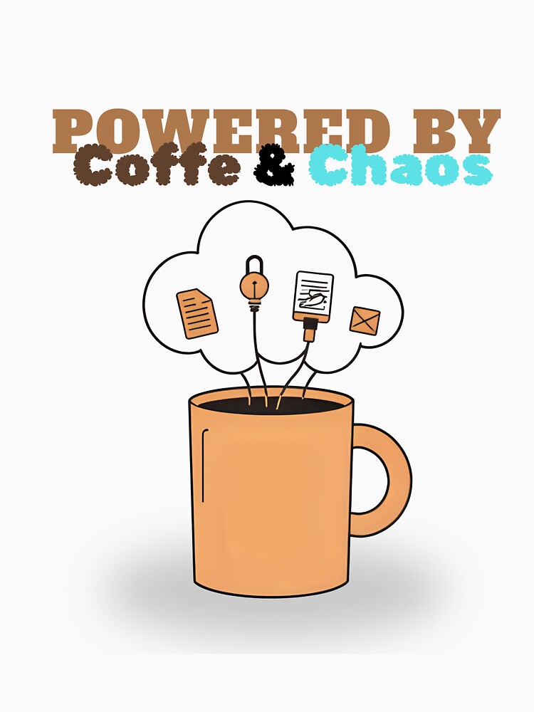 Powered by Coffee & Chaos - Work Life Humor by Cute and Funny