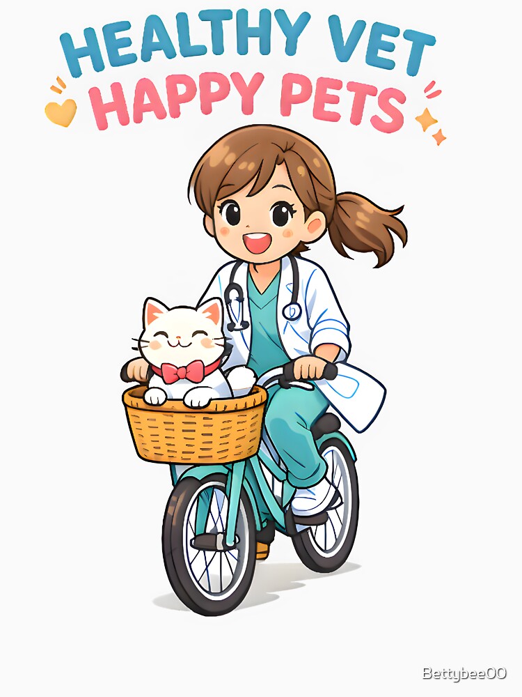 Healthy Vet Happy Pets Cycling Shirt | Veterinary Fitness Lifestyle Dog Cycling Design by Bettybee00