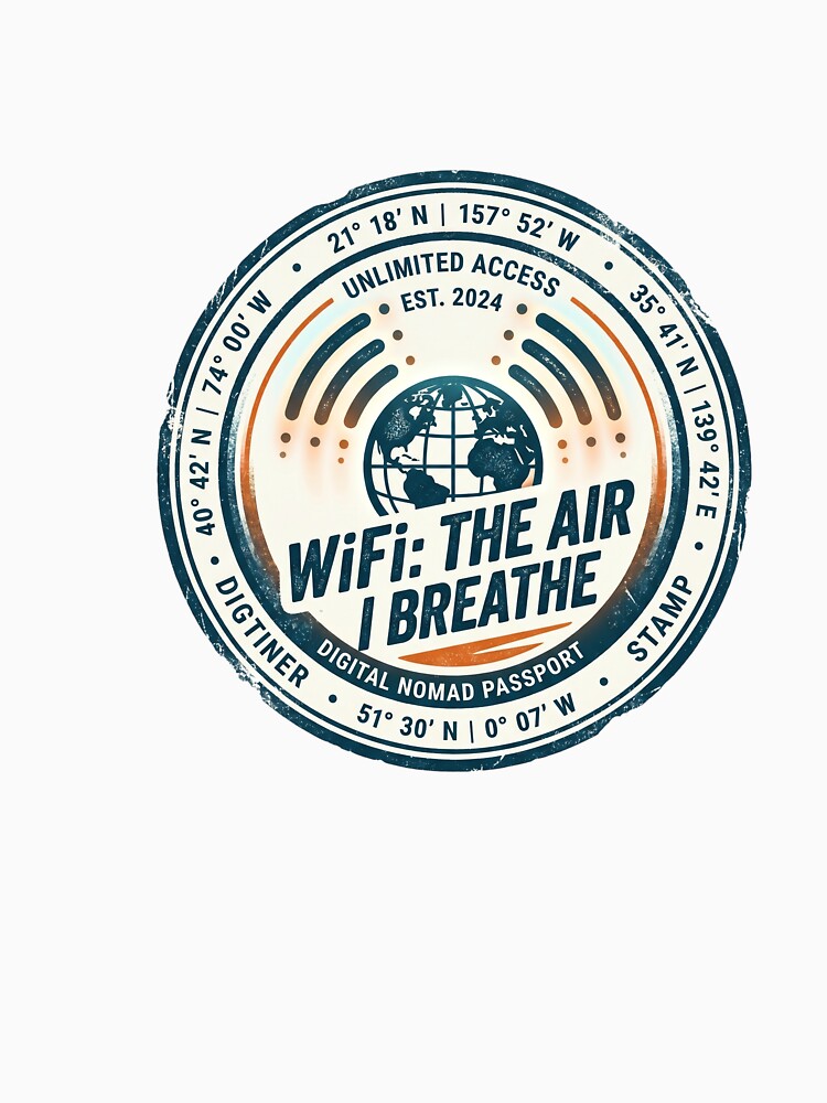 WiFi Air Breathe Retro Digital Nomad Remote Work by PictoVibe