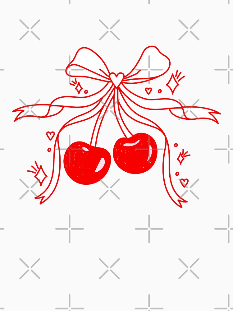 Red cherries with sparkles and bow. by CoCoArt-Ua