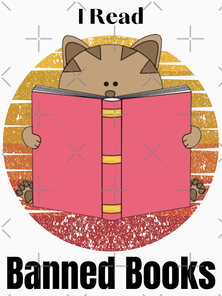 vintage cat i read banned books, funny cat by Ovrostore