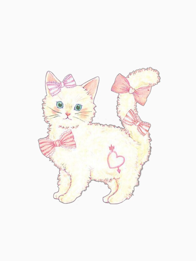 Vintage cat with pink bows by Pixiedrop