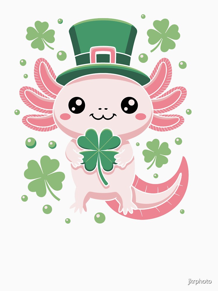 Axolotl with Shamrock Hat by jkrphoto
