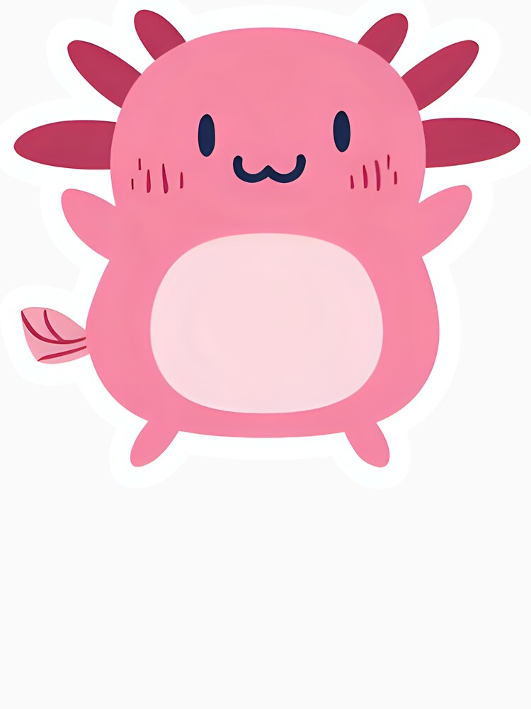 Cute Kawaii Pink Axolotl Sticker design by MiloOfficial