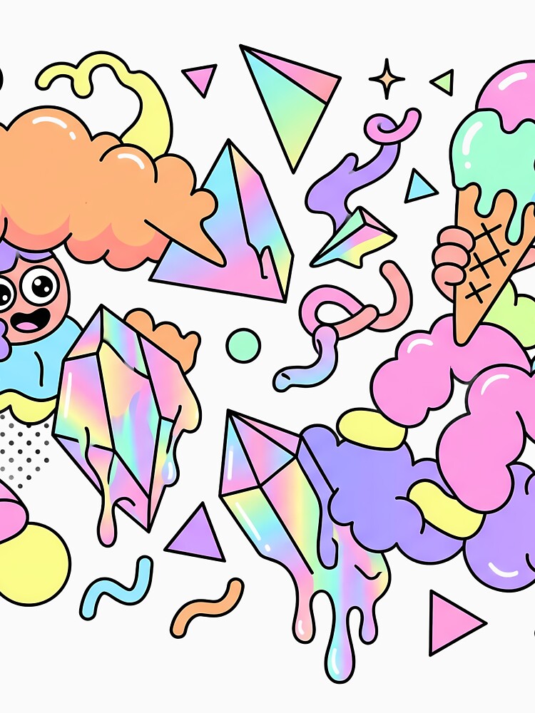 Icecream Cute Kawaii Tea Time Dreamland Picnic Art by ART ATTACK ZONE