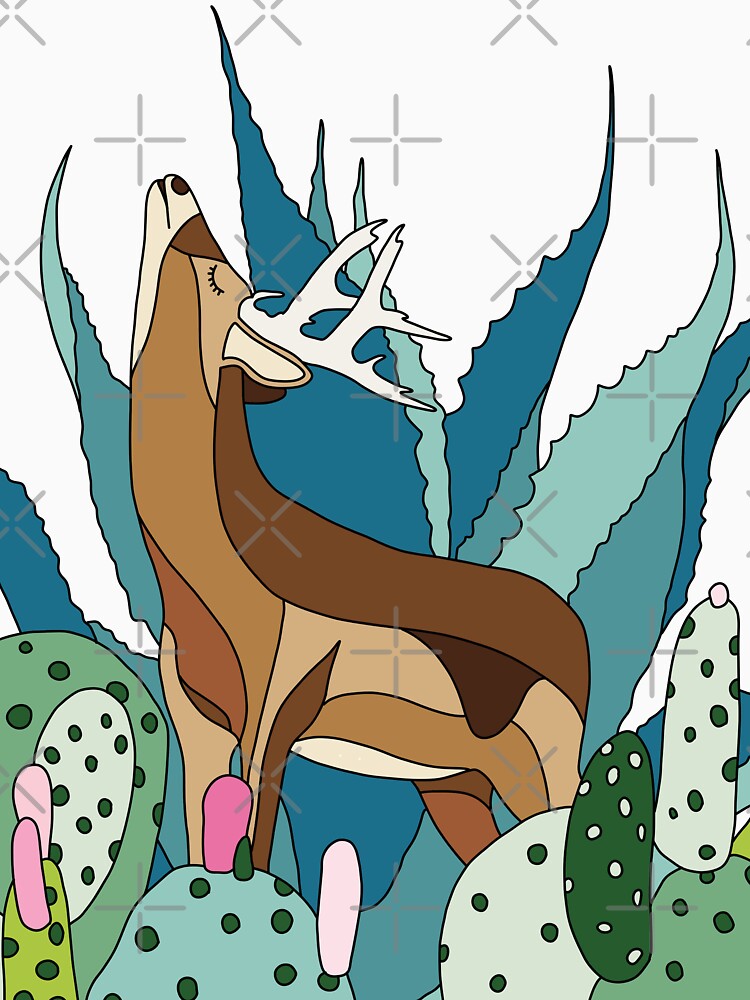Deer with cactus by Sabrina Brugmann