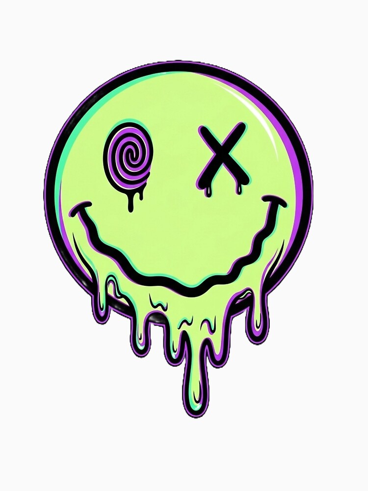 Melting Reality: Trippy Acid Drip Smiley by GlitchRaven