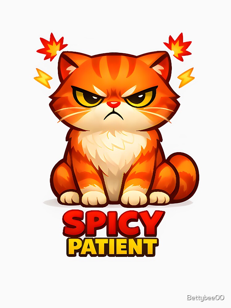Spicy Patient – Angry Cat Funny Veterinary Illustration by Bettybee00