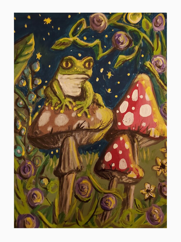 Frog on mushroom by CottageartbyDD