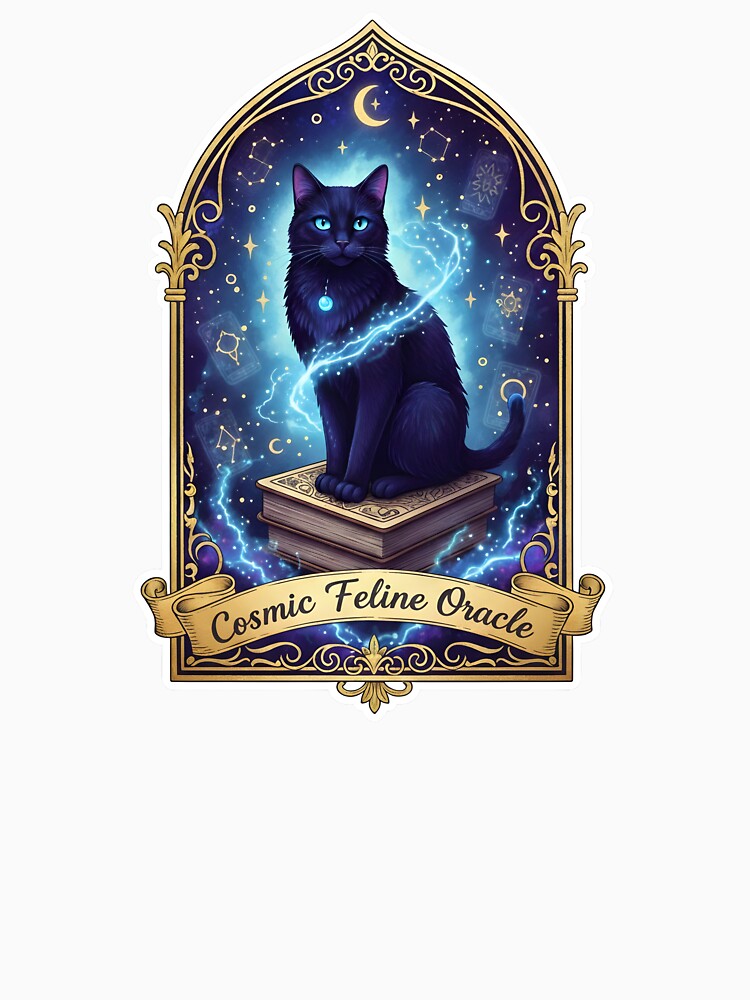 Cosmic Feline Oracle - Mystical Black Cat & Tarot Cards by ArtCrafter13