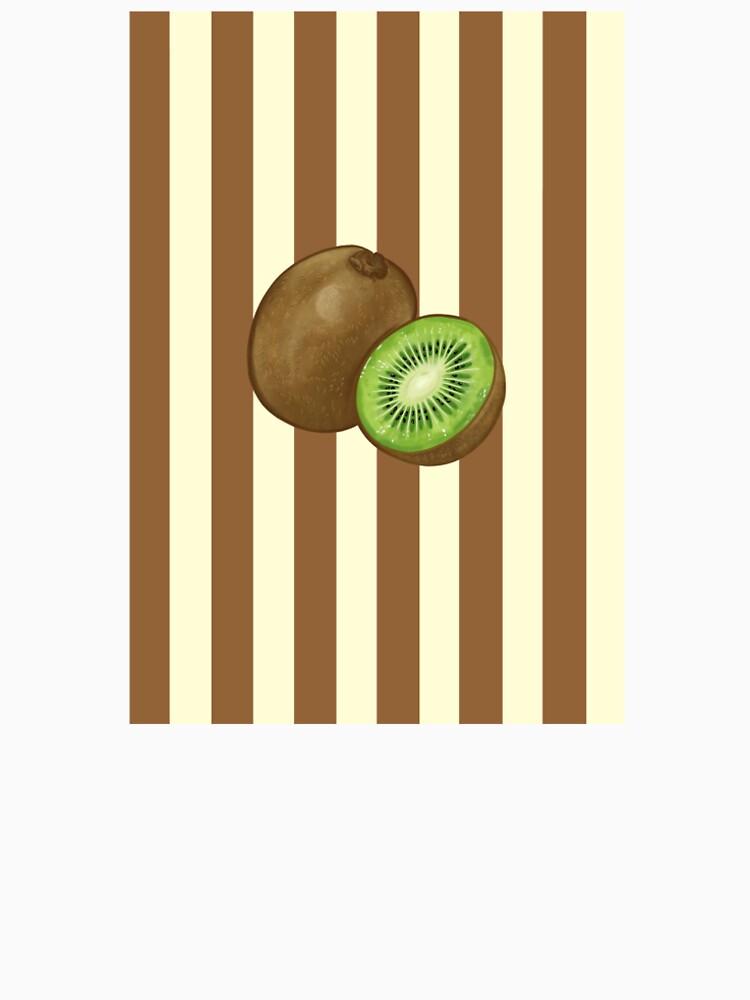 Kiwi illustration on brown stripes. by joleyjl
